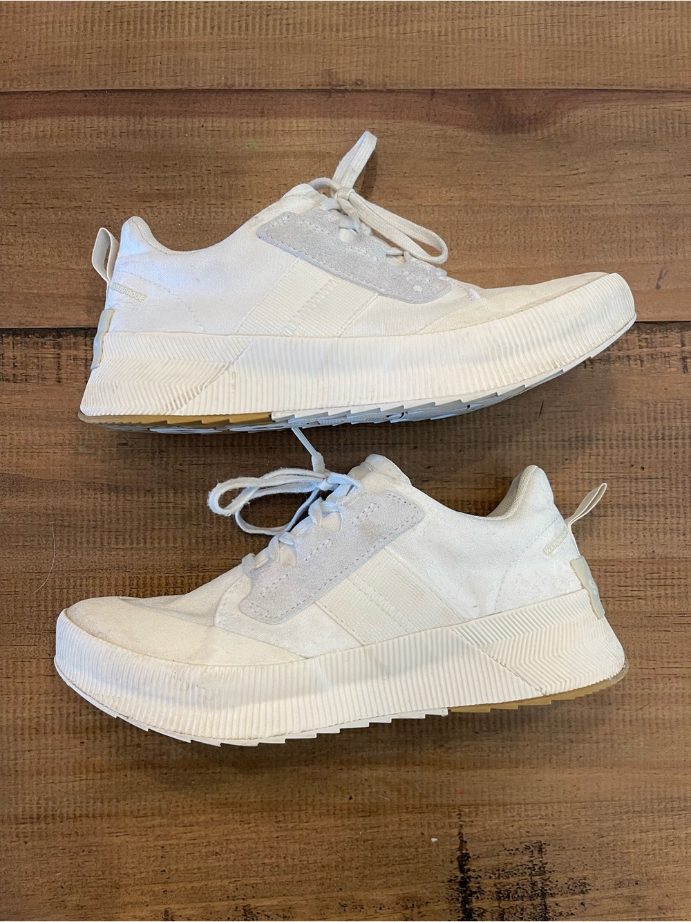 All-White Sorel Out and About Waterproof Sneakers